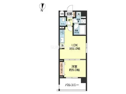 PORTSIDE URBAN RESIDENCE(1LDK/8階)の間取り写真