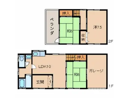 雄松町テラス(3LDK/1階)の間取り写真