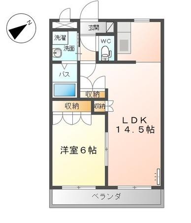 クオリティハウス・リンドウ(1LDK/2階)の間取り写真