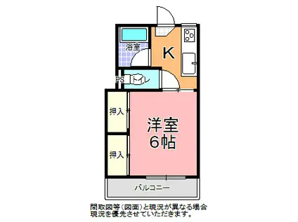 ガーデンヒルズ(1K/2階)の間取り写真