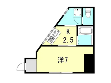 都由乃アパート(1K/2階)の間取り写真