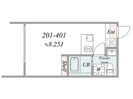 TRIAS213(1DK/3階)の間取り写真