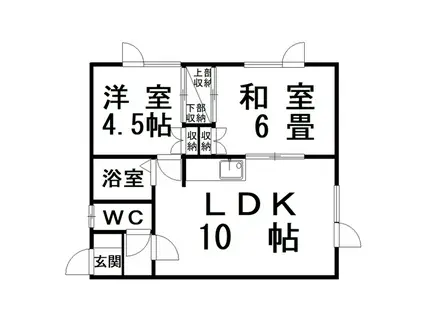 桂マンション(2LDK/1階)の間取り写真