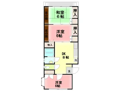 大慶ハイツ(3DK/2階)の間取り写真