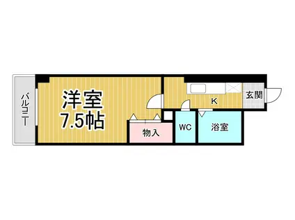 クレール宝塚2(1K/3階)の間取り写真