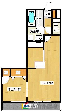 KS2002(1LDK/2階)の間取り写真