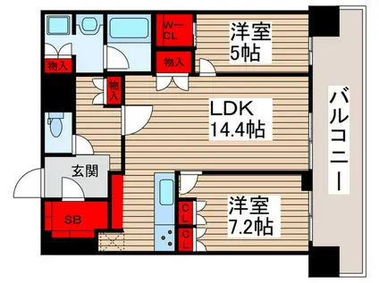 パークシティ柏の葉キャンパス ザ・ゲートタワー(2LDK/21階)の間取り写真