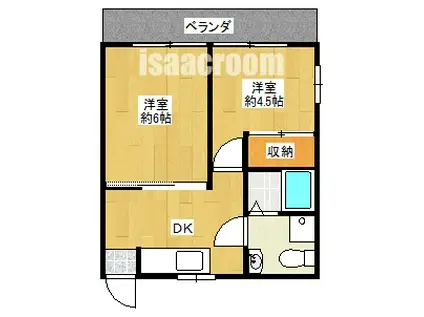 兼子荘(2DK/1階)の間取り写真