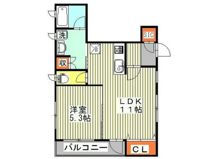 コガク三田(1LDK/2階)の間取り写真