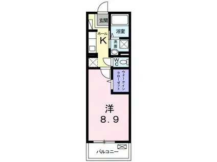 クロスロード三沢(1K/3階)の間取り写真