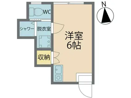 OHMORI APARTMENT(ワンルーム/1階)の間取り写真