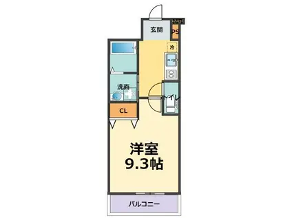 フジパレス武庫川駅東V番館(1K/3階)の間取り写真