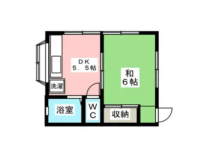 コーポカトレア(1DK/2階)の間取り写真