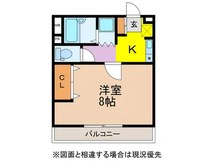 シャトー奥藤(1K/2階)の間取り写真