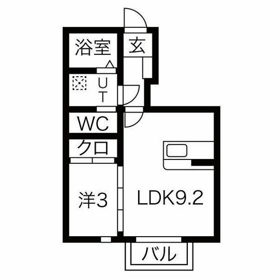 メゾンドぺぺ(1LDK/1階)の間取り写真