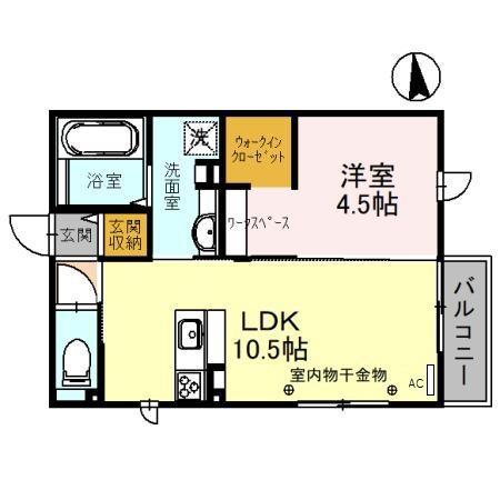 ポングル(1LDK/1階)の間取り写真