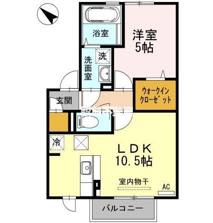 フェアプラッツA棟(1LDK/1階)の間取り写真
