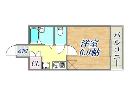 ユニテック21(1K/2階)の間取り写真