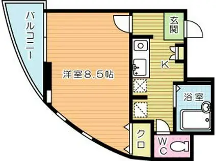 パークシャトー(1K/4階)の間取り写真