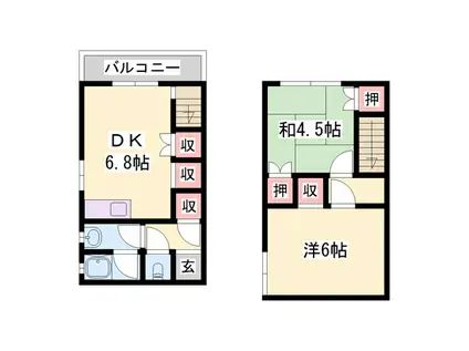 グリーンハウス水田(2DK/1階)の間取り写真