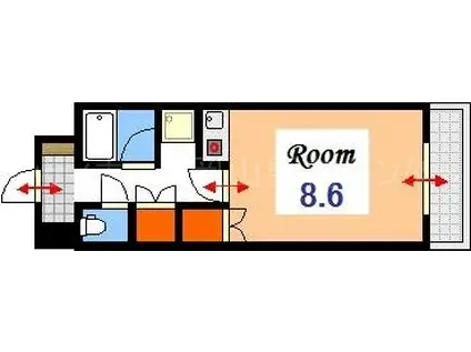 幸町旭ビル(1K/4階)の間取り写真