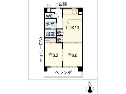 ジュノス(2LDK/1階)の間取り写真