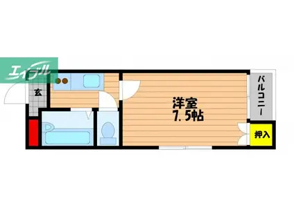 アークヒルズ大元(1K/3階)の間取り写真