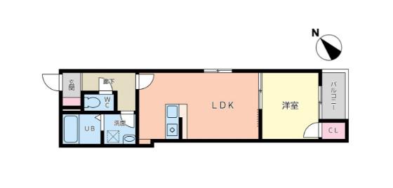 グランシエラII(1LDK/3階)の間取り写真