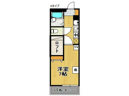 レオパレスファーウッドII(1K/3階)の間取り写真