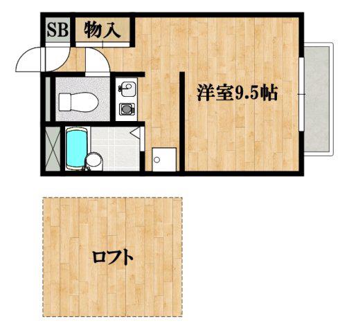 ハイツ大堀(1K/1階)の間取り写真