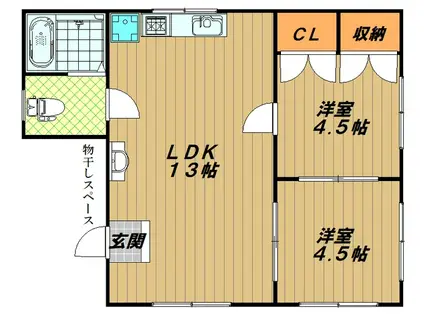 中澤ビル(2LDK/3階)の間取り写真