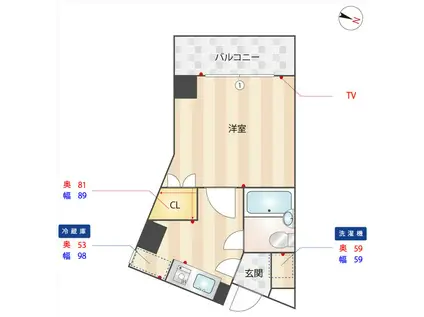 レック難波ビル(1K/4階)の間取り写真
