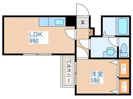 ベルヴィコート豊平IV(1LDK/2階)の間取り写真