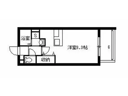 PROUDIA(ワンルーム/3階)の間取り写真