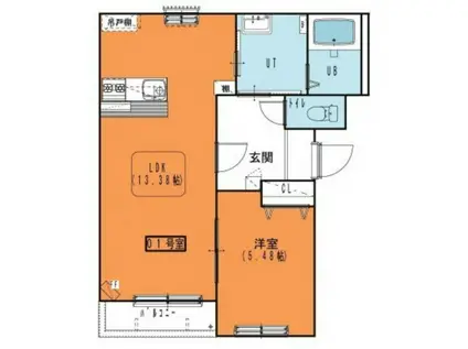 パレ・ドゥ・ヴォーグII(1LDK/3階)の間取り写真