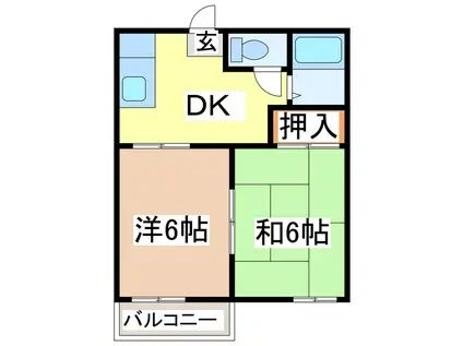 高島ハイツ(2DK/2階)の間取り写真