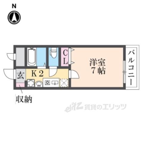 アルビーコート(1K/2階)の間取り写真
