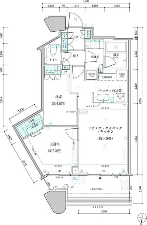 パークタワー勝どきサウス 10階階 間取り