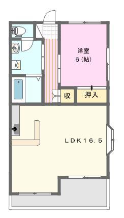 第6田畑ハイツ(1LDK/1階)の間取り写真