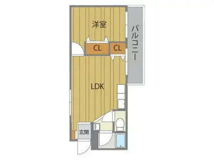 増田マンション(1LDK/3階)の間取り写真