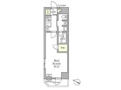 アジールコート三宿テラス(1K/2階)の間取り写真