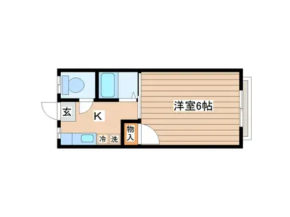 メゾン川内B棟(1K/2階)の間取り写真