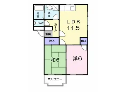 グリーンマンション(2LDK/2階)の間取り写真