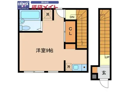 エリクシール(ワンルーム/2階)の間取り写真