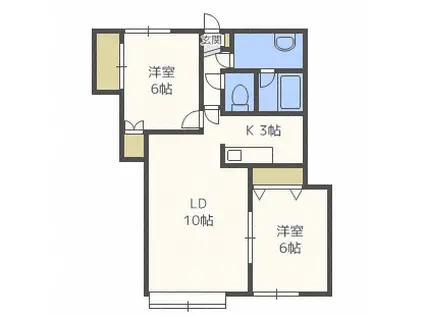 エンドレス宮の沢(2LDK/2階)の間取り写真