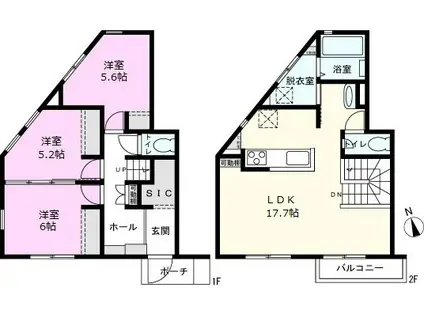 パークハイム高州(3LDK/1階)の間取り写真