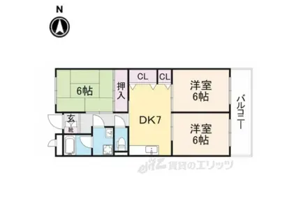 コーポサンライズ(3DK/2階)の間取り写真