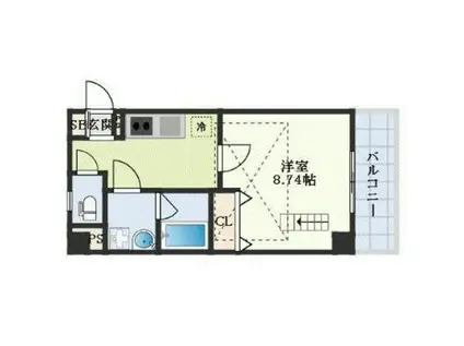 XSELL YAGA(1K/6階)の間取り写真