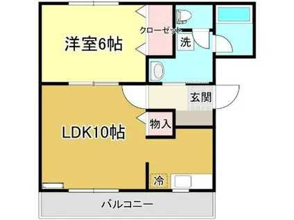 ハイツオルフィー(1LDK/3階)の間取り写真