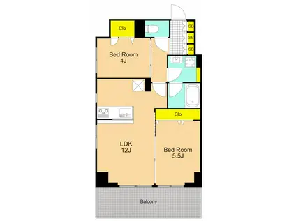 IRIS南大井(2LDK/5階)の間取り写真